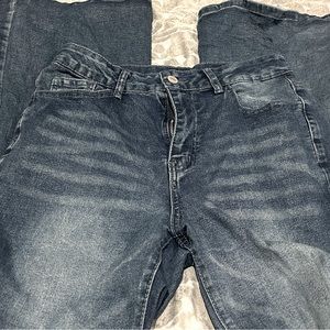 cute denim flare bottom jeans